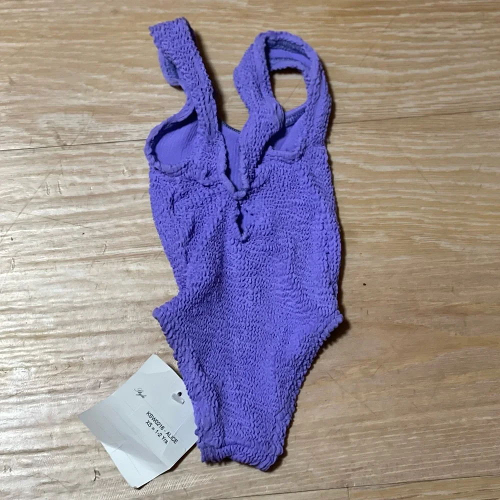 Hunza G Kids Girl purple One Piece Swimsuit